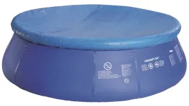 10.8' Durable Apertured Round Blue Swimming Pool Cover with Rope Ties