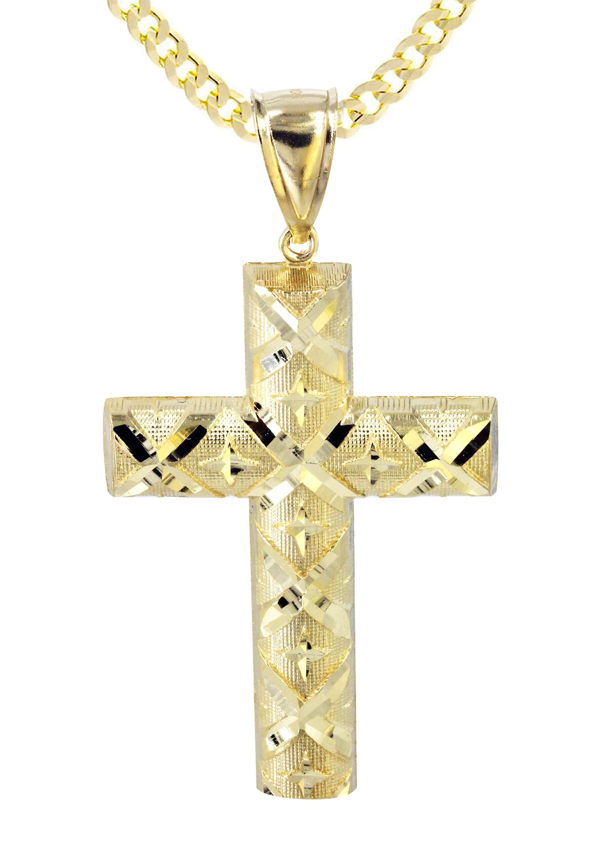 10K Yellow Gold Cross Necklace | Appx. 22 Grams