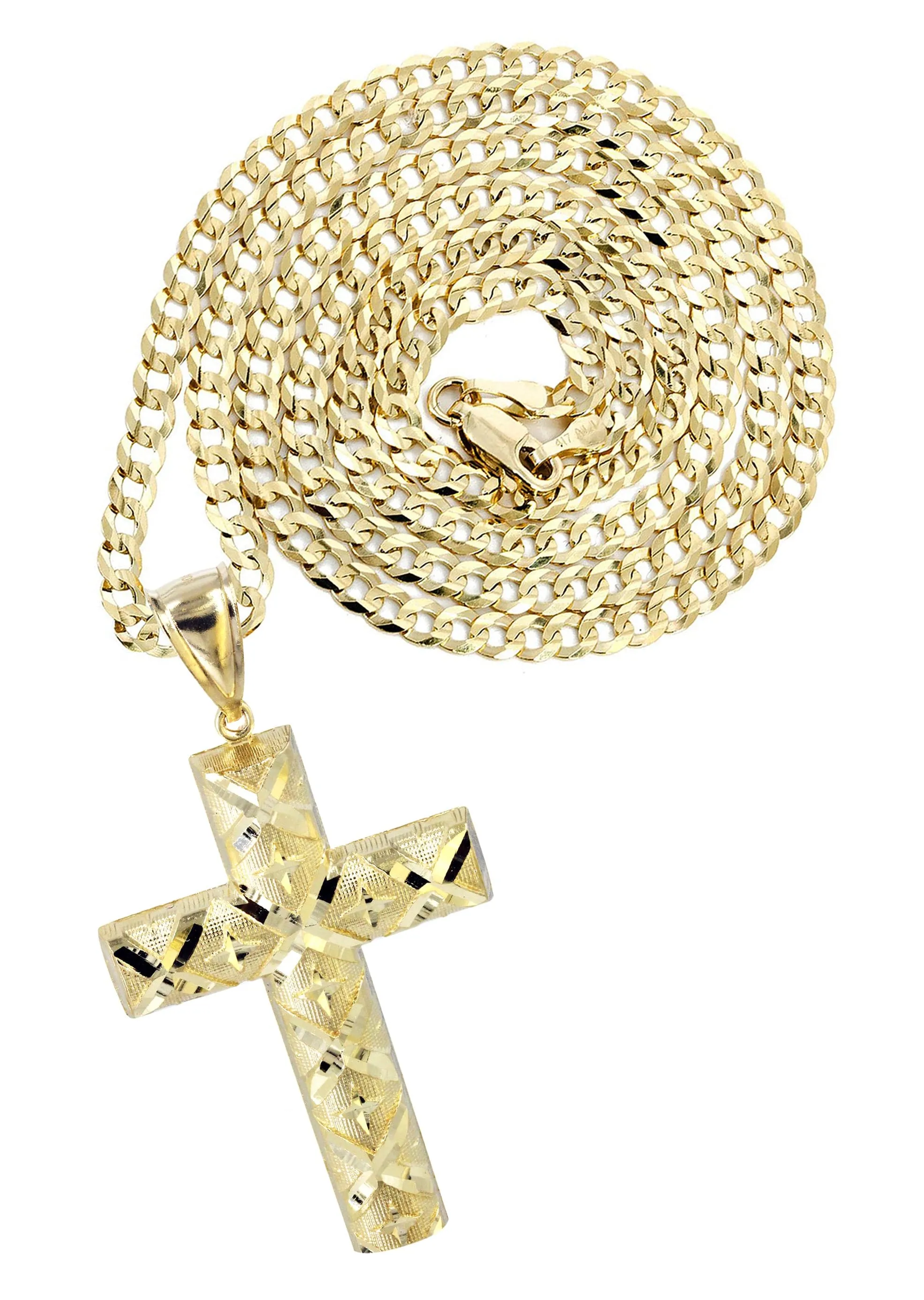 10K Yellow Gold Cross Necklace | Appx. 22 Grams