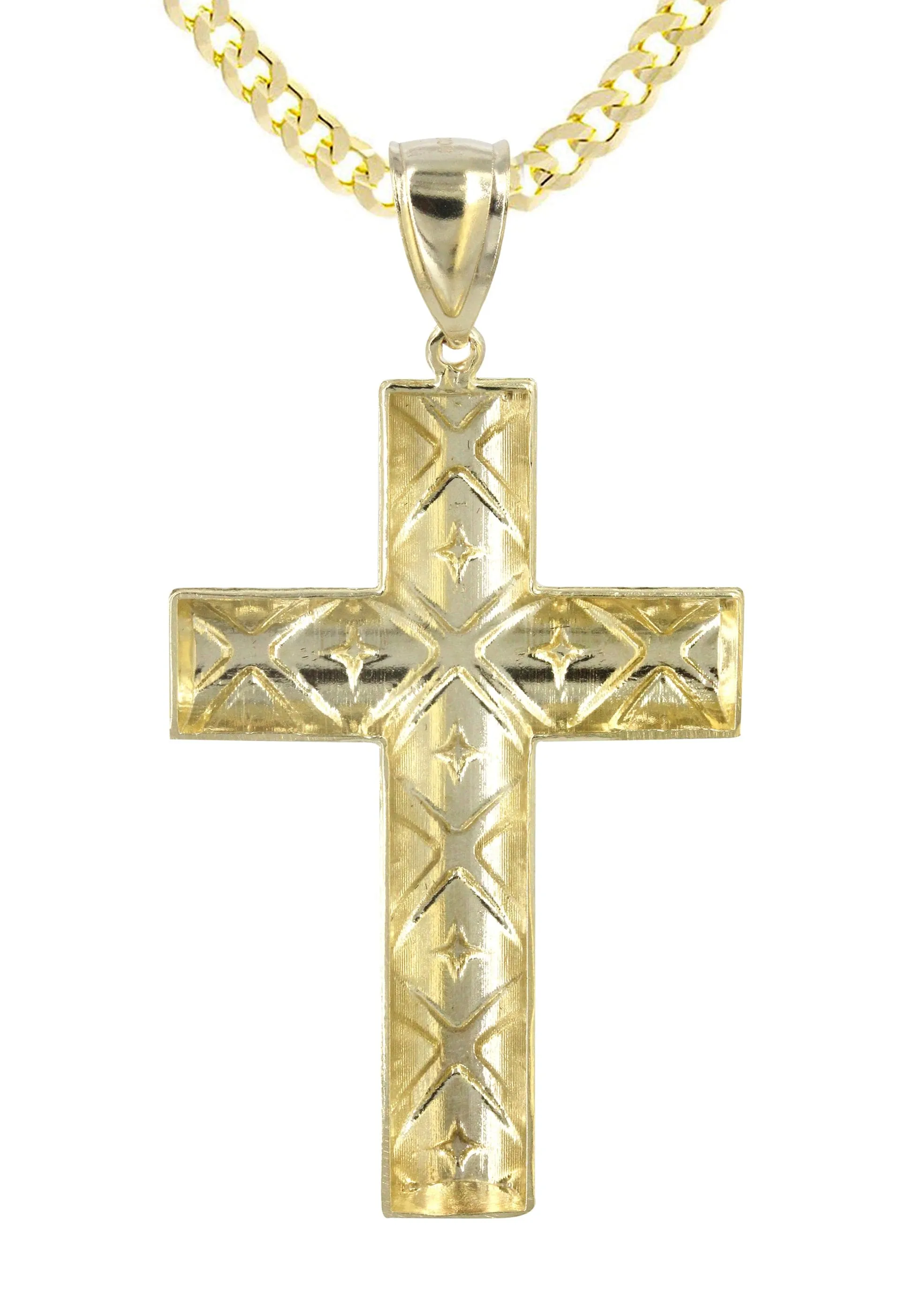 10K Yellow Gold Cross Necklace | Appx. 22 Grams