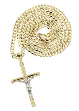 10K Yellow Gold Crucifix / Cross Necklace | Appx. 13.6 Grams