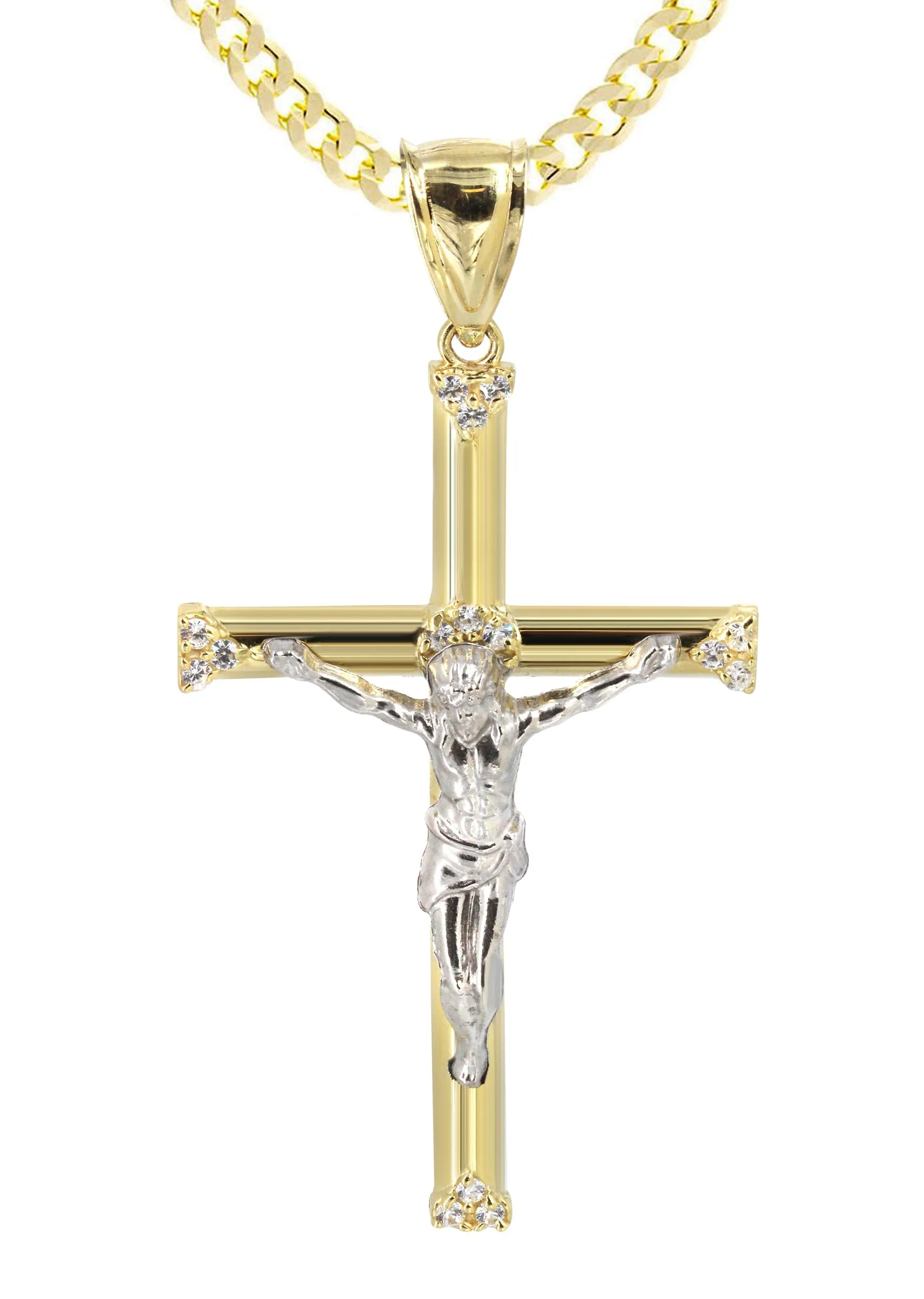 10K Yellow Gold Crucifix / Cross Necklace | Appx. 13.6 Grams