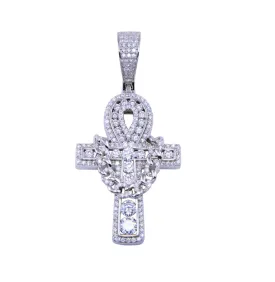 925 Hip Hop Cz Cross Pendant #01