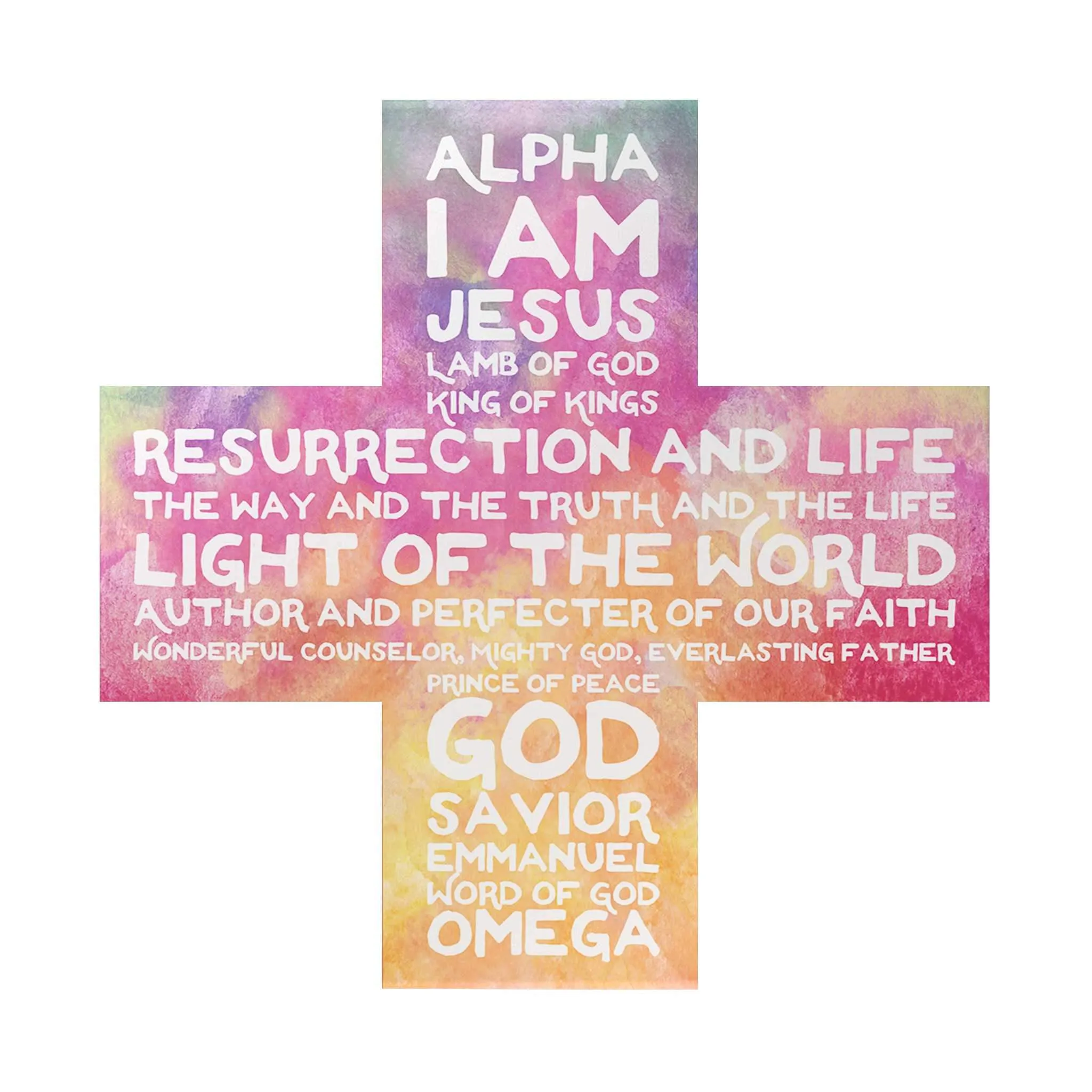 Alpha I Am Jesus Deco Cross