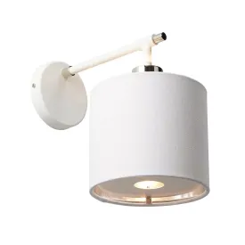 Balance 1 Light White & Polished Nickel Wall Light - Elstead