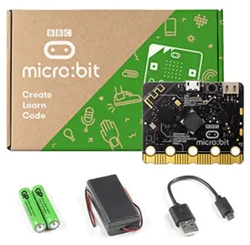 BBC Micro:Bit V2.1 Go Kit - Includes micro:bit Board, MicroUSB Cable, and Battery Pack