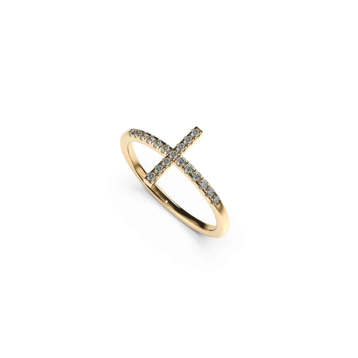 Blessed | Gold Vermeil | CZ Diamond Cross Ring