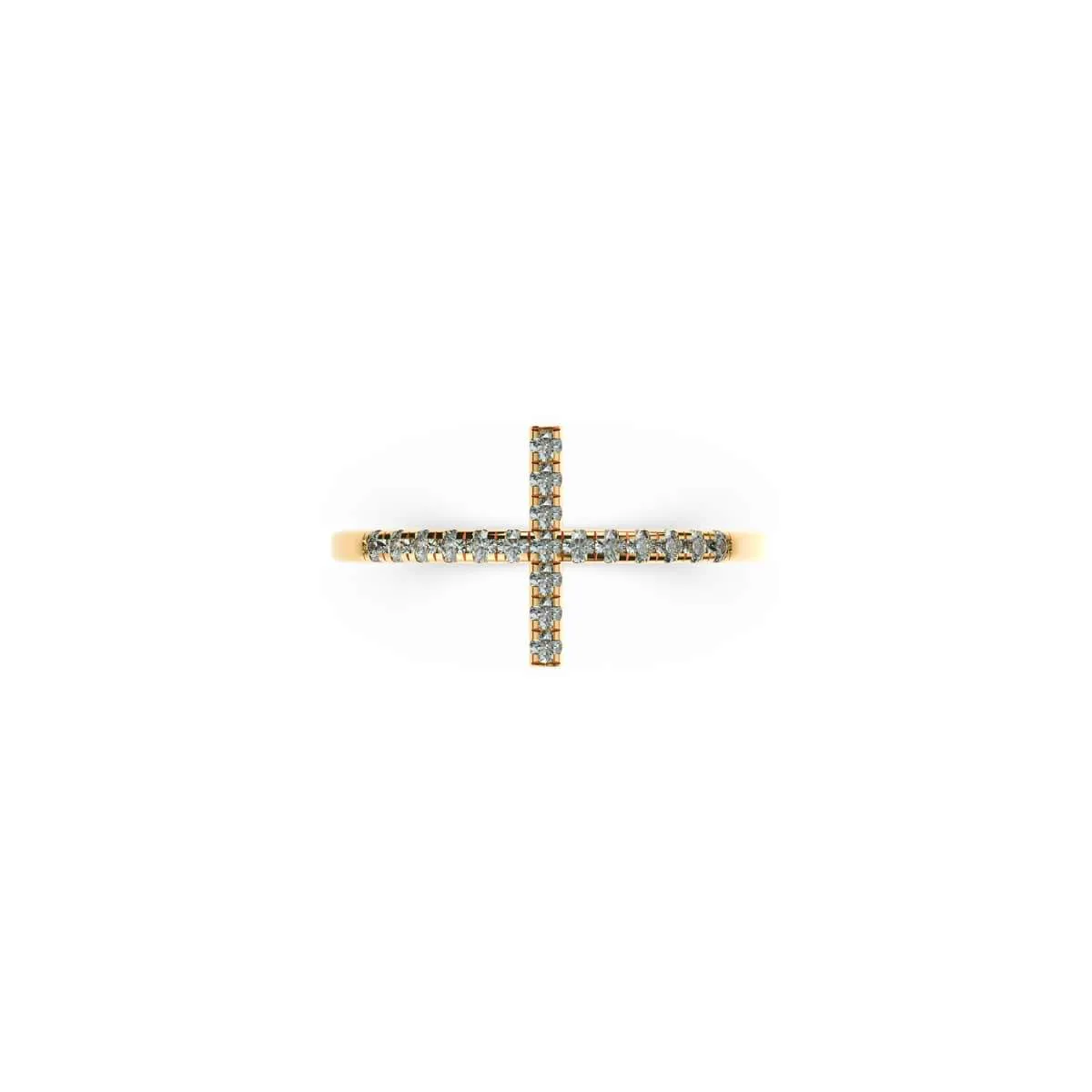 Blessed | Gold Vermeil | CZ Diamond Cross Ring