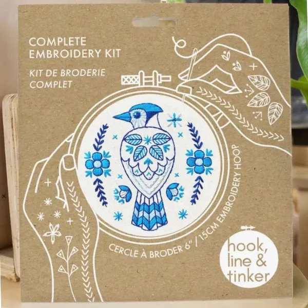 Blue Jay Embroidery DIY Kit