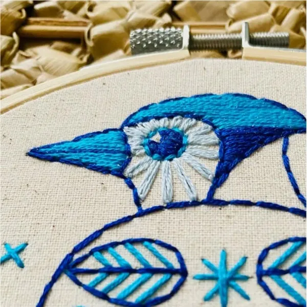 Blue Jay Embroidery DIY Kit