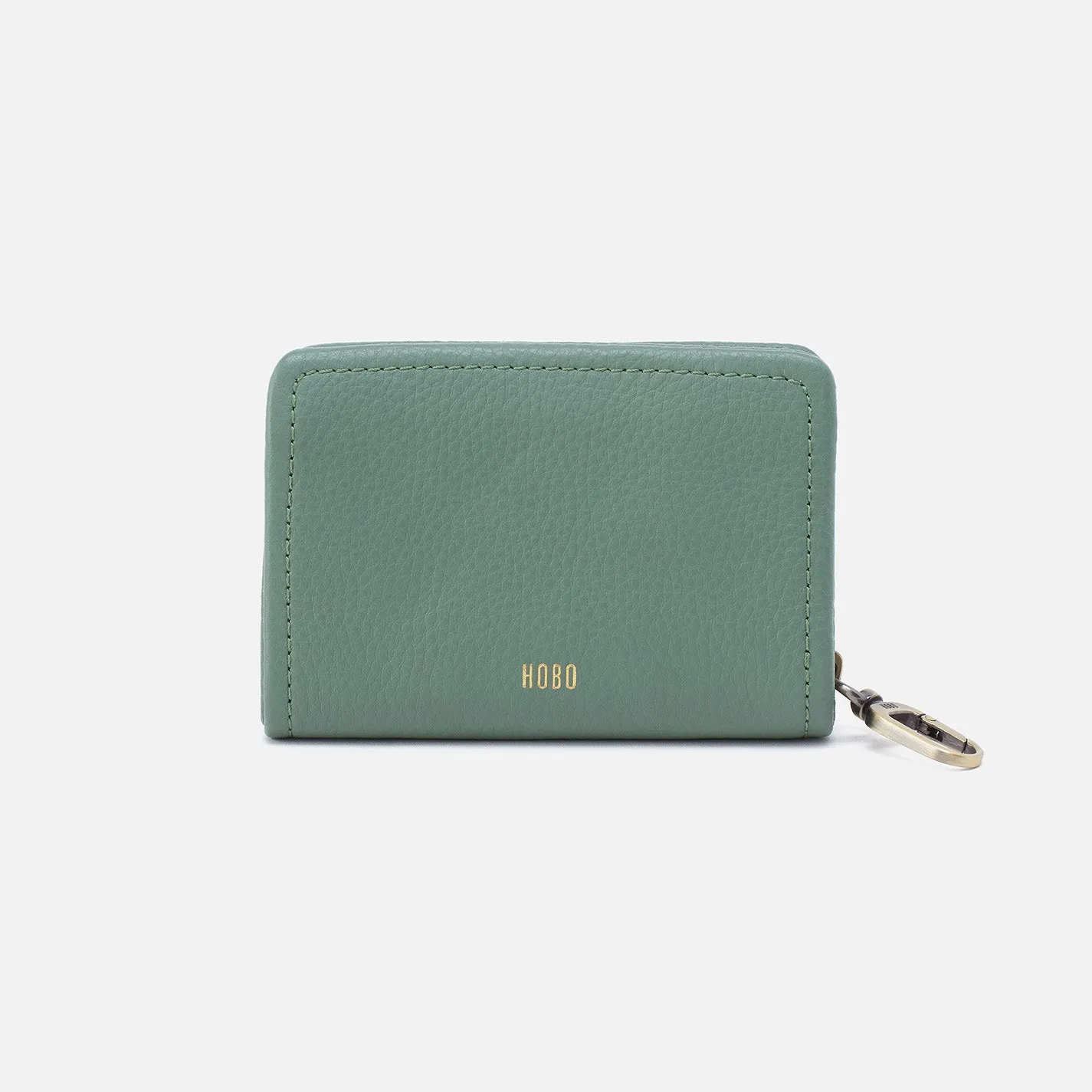 Cass Card Case In Pebbled Leather - Ivy