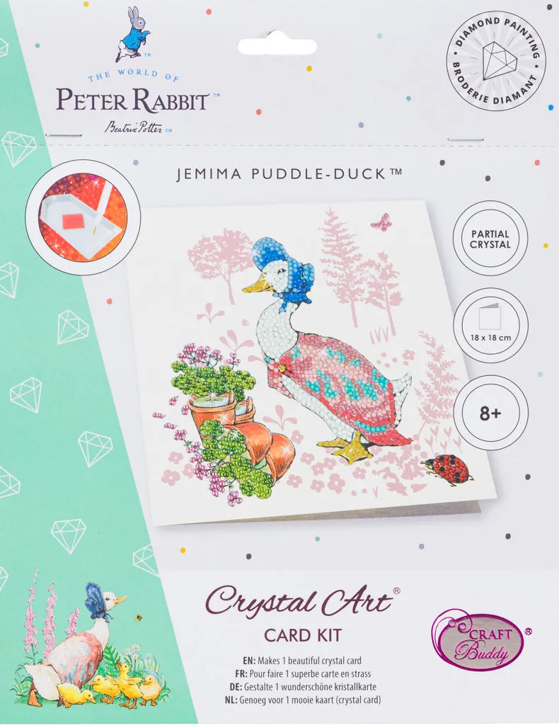 CCK-PRBT01: Jemima Puddle-Duck 18x18cm Crystal Art Card