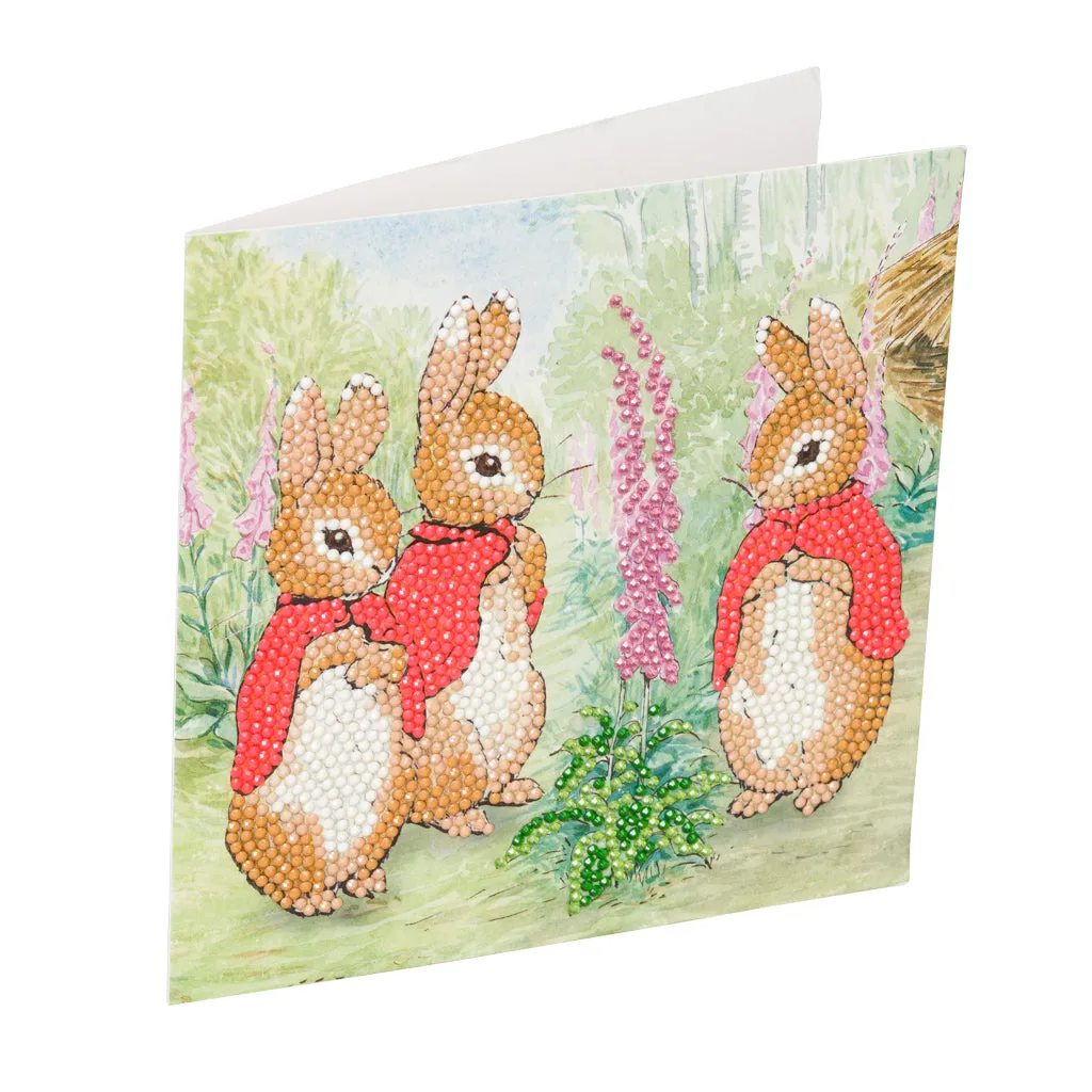 CCK-PRBT03: The Flopsy Bunnies 18x18cm Crystal Art Card