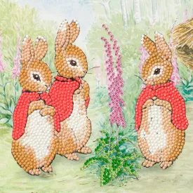 CCK-PRBT03: The Flopsy Bunnies 18x18cm Crystal Art Card