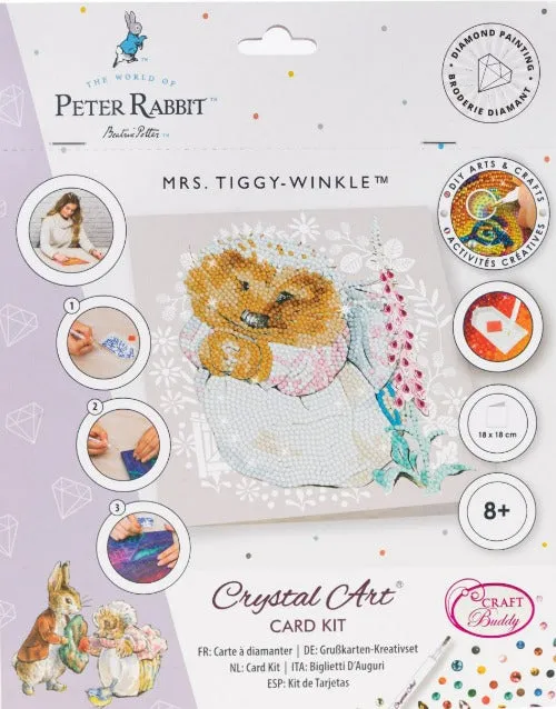 CCK-PRBT10: Mrs. Tiggy-winkle 18x18cm Crystal Art Card