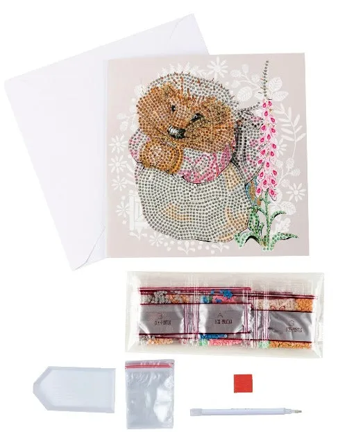 CCK-PRBT10: Mrs. Tiggy-winkle 18x18cm Crystal Art Card