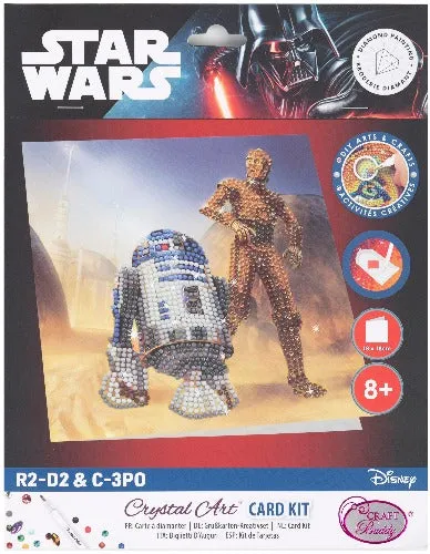 CCK-SWS803: R2-D2 & C-3PO 18x18cm Crystal Art Card