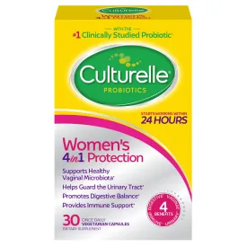 Culturelle Women's 4-in-1 Daily Probiotic Support Vaginal Digestive & Immune Health Capsules 30 Ct