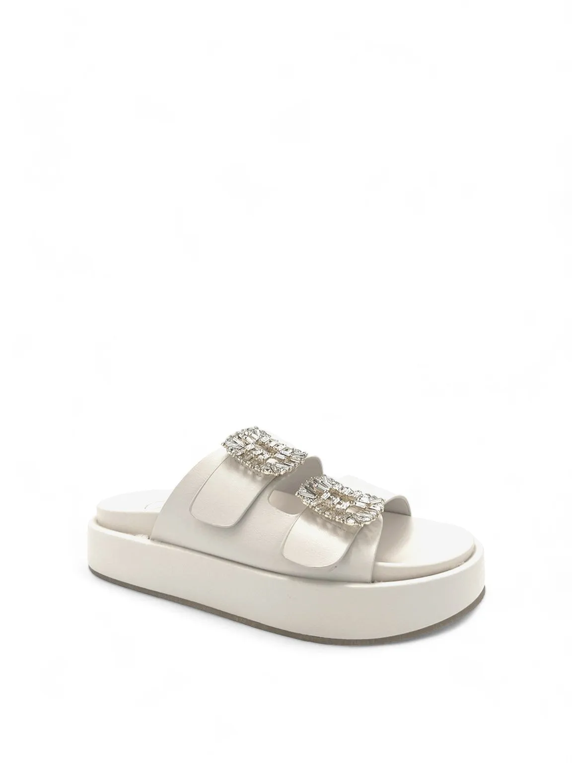 Dona Glistening Buckle Platform Sandals