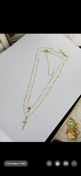 Double cross necklace WT