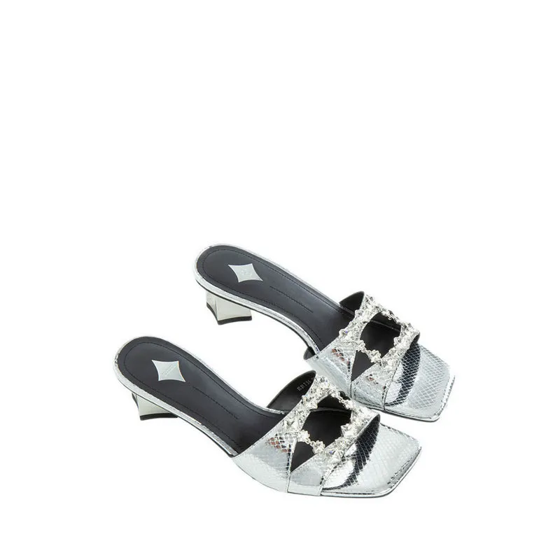 EBI36-SLR Sandal Heels - Silver