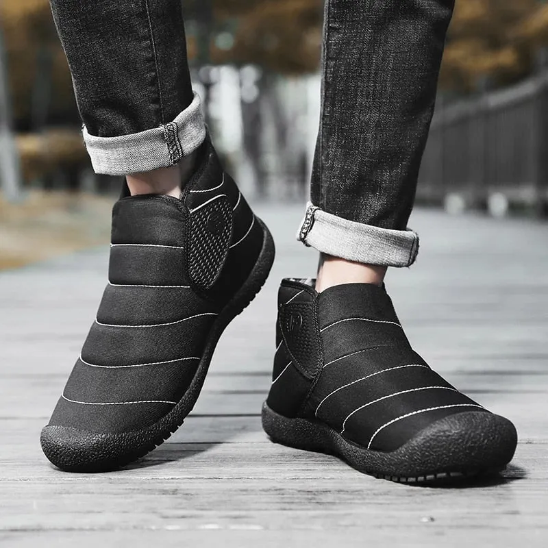 Groovywish Ankle Boots For Men Plush Casual Winter Orthopedic Shoes