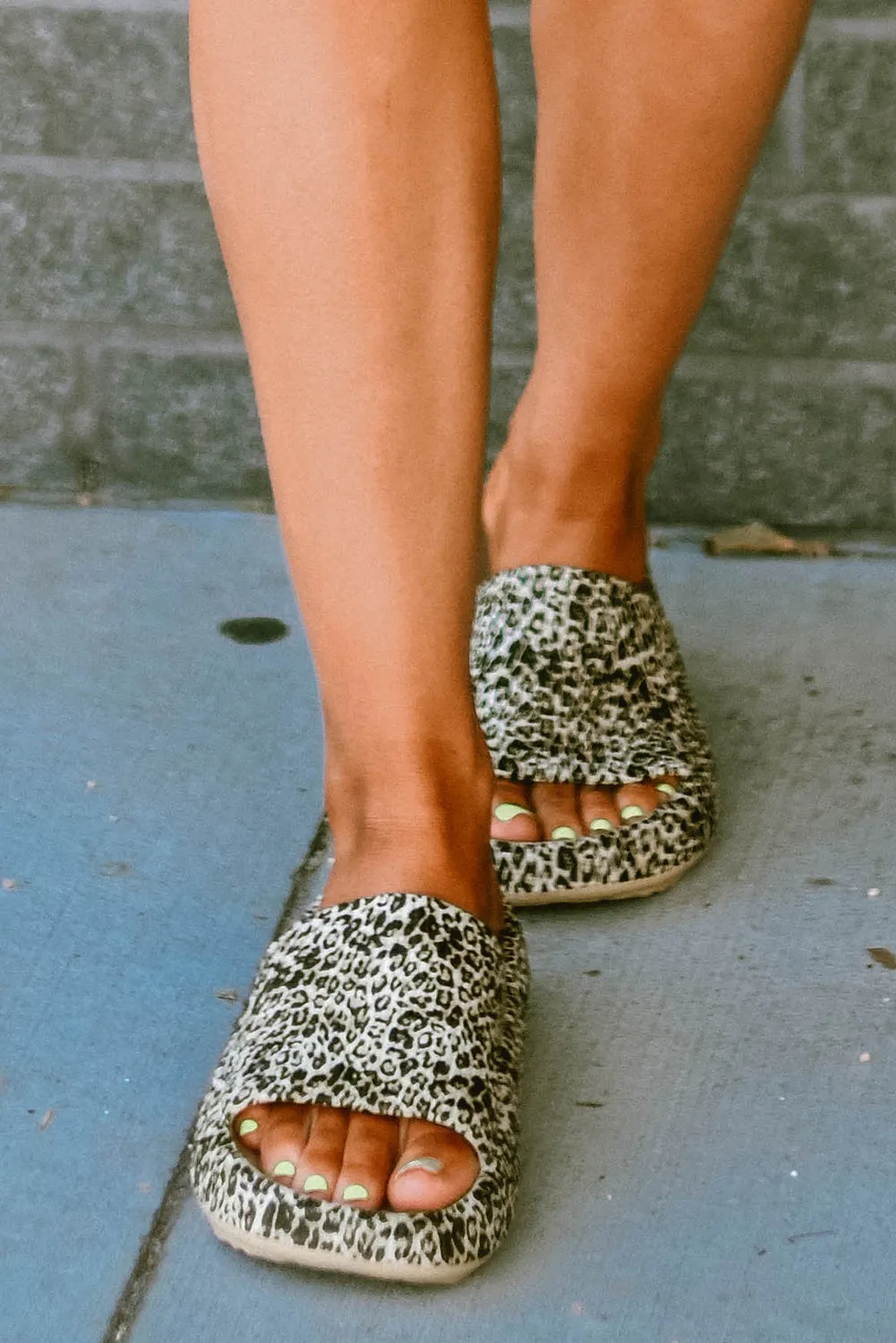 Leopard Print Casual Soft Rubber Slides Shoes