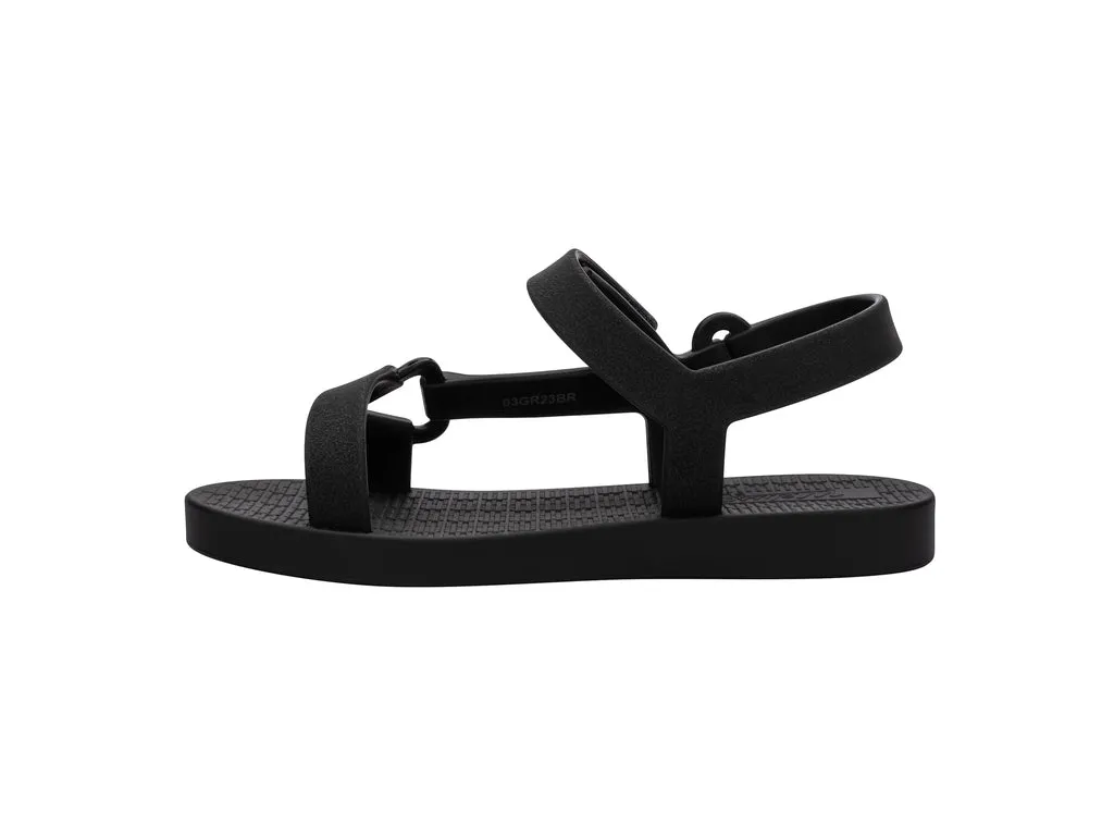 Mini Melissa Sun Downtown Black Flat Sandals For Baby