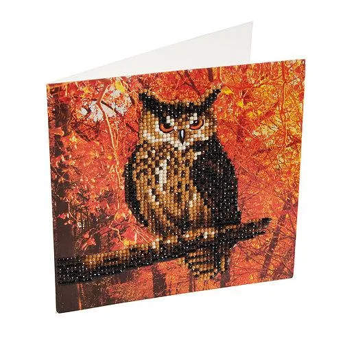 "Autumn Owl" Crystal Art Card Kit