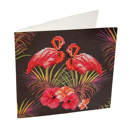 "Flamingos" Crystal Card Kit