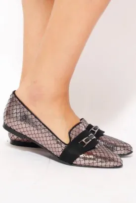 SHINY SCALE FLAT POINTED BALLERINA