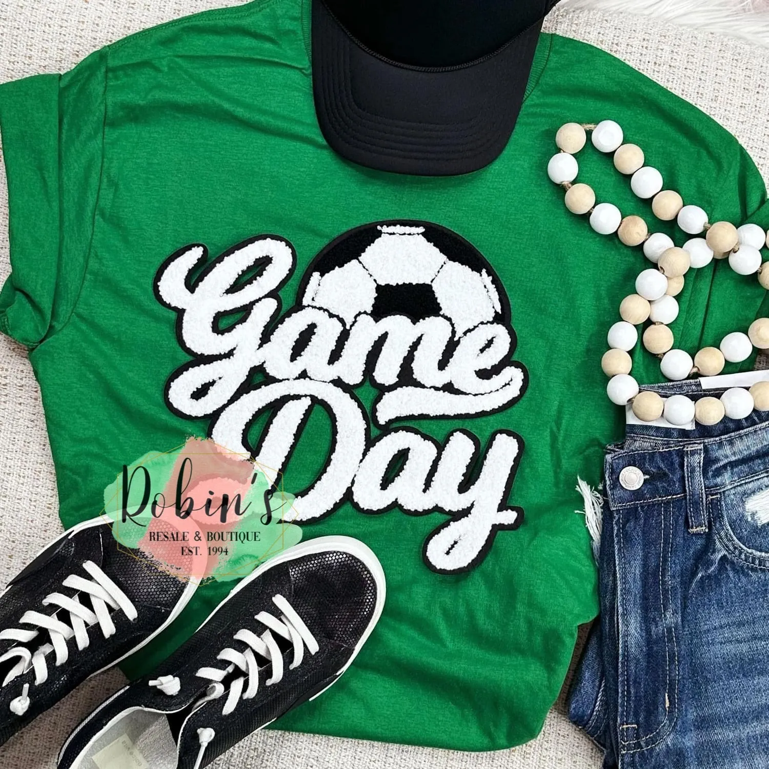 Soccer Game Day Chenille Patch Sweatshirt