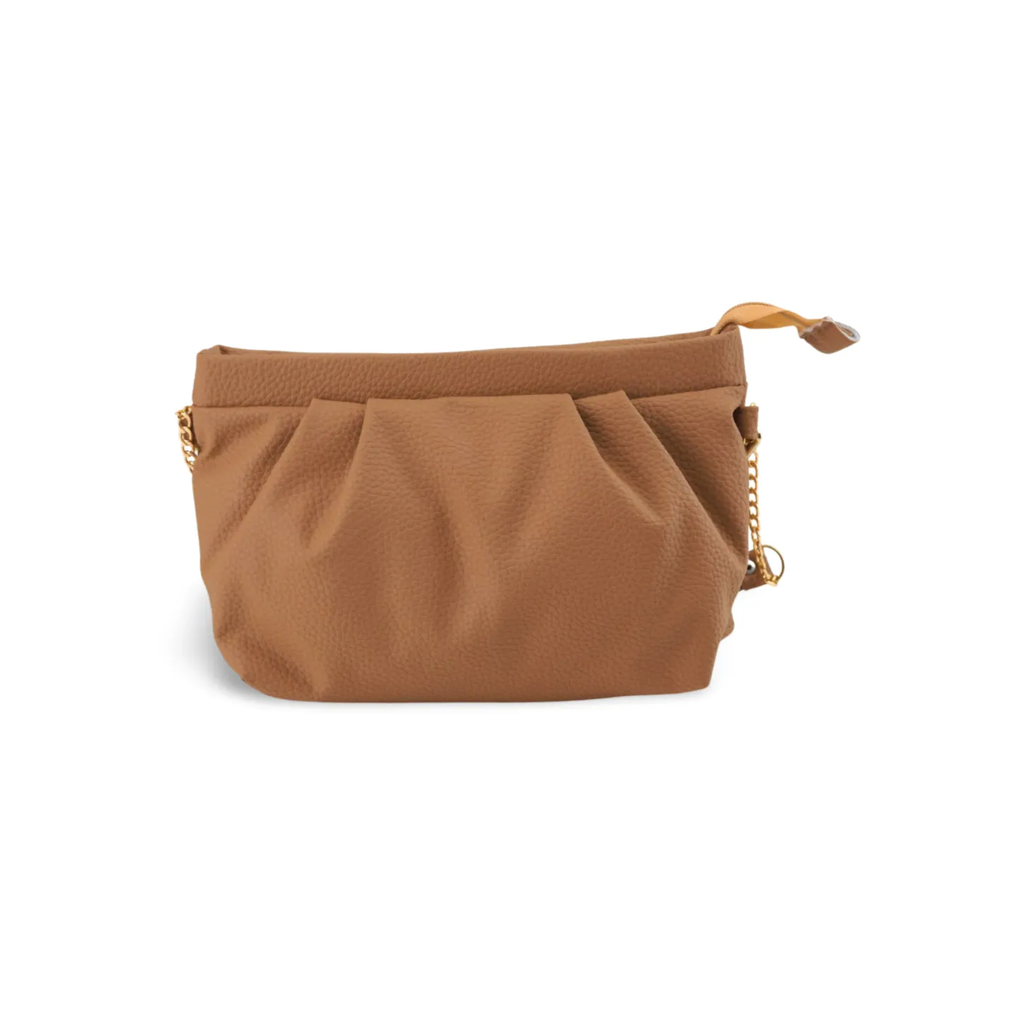 Stylish Ruched Shoulder Bag with Gold Chain For Women