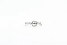 White Gold Emerald Cut Diamond Engagement Ring