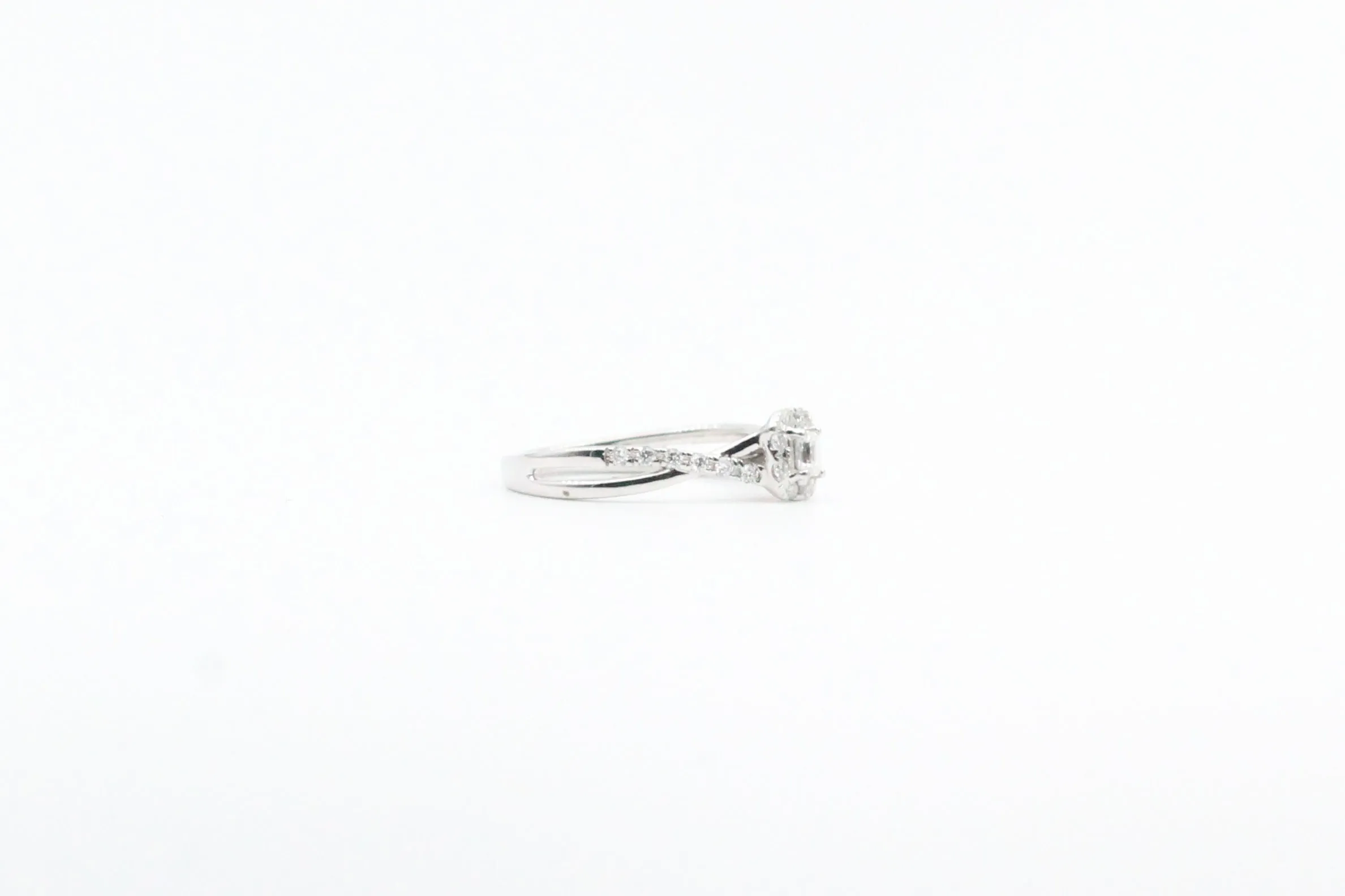 White Gold Emerald Cut Diamond Engagement Ring