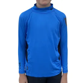 Youth Long Sleeve Rash Top - Cyan/Black